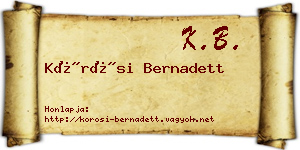 Kőrösi Bernadett névjegykártya